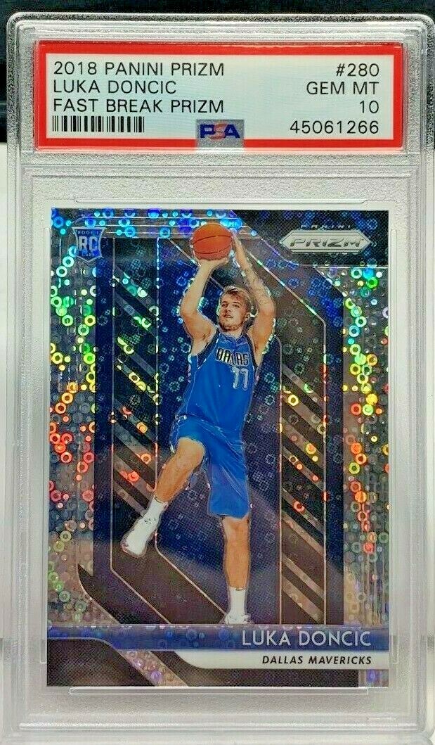 Luka Doncic 2018-19 Panini Prizm Silver Fast Break Prizm RC #280 - PSA 10 GEM MT