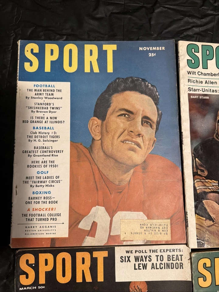 50 年代和 60 年代体育杂志 6 升。 罕见复古收藏品状况良好 — 第 2/4 张图片