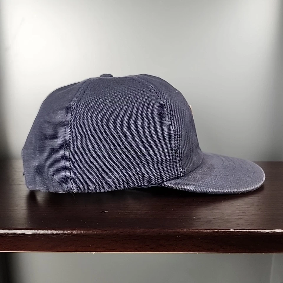 Sombrero Carhartt Vintage Snapback Cuero Azul Parche Lona Hecho en EE. UU. Desteñido Foto 4 de 4