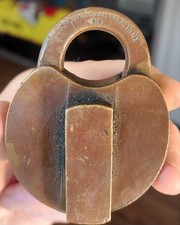 ANTIQUE WILSON BOHANNAN BROOKLYN NY. #80 BRASS LOCK PADLOCK  NO KEY