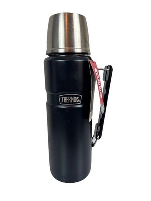 40 ounce THERMOS Stainless BLACK Insulated Hot Cold Beverage Bottle NEW