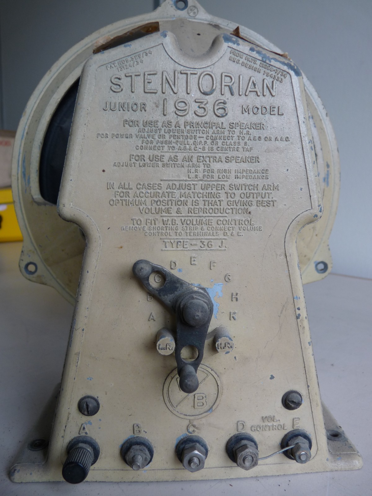 Vintage Stentorian Junior loudspeaker model 36J 1936.