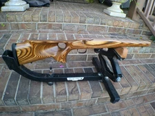 SAVAGE AXIS L/A SATIN BROWN PACHMAYR PAD / STUDS/TRIGGER GUARD FREE SHIP 691