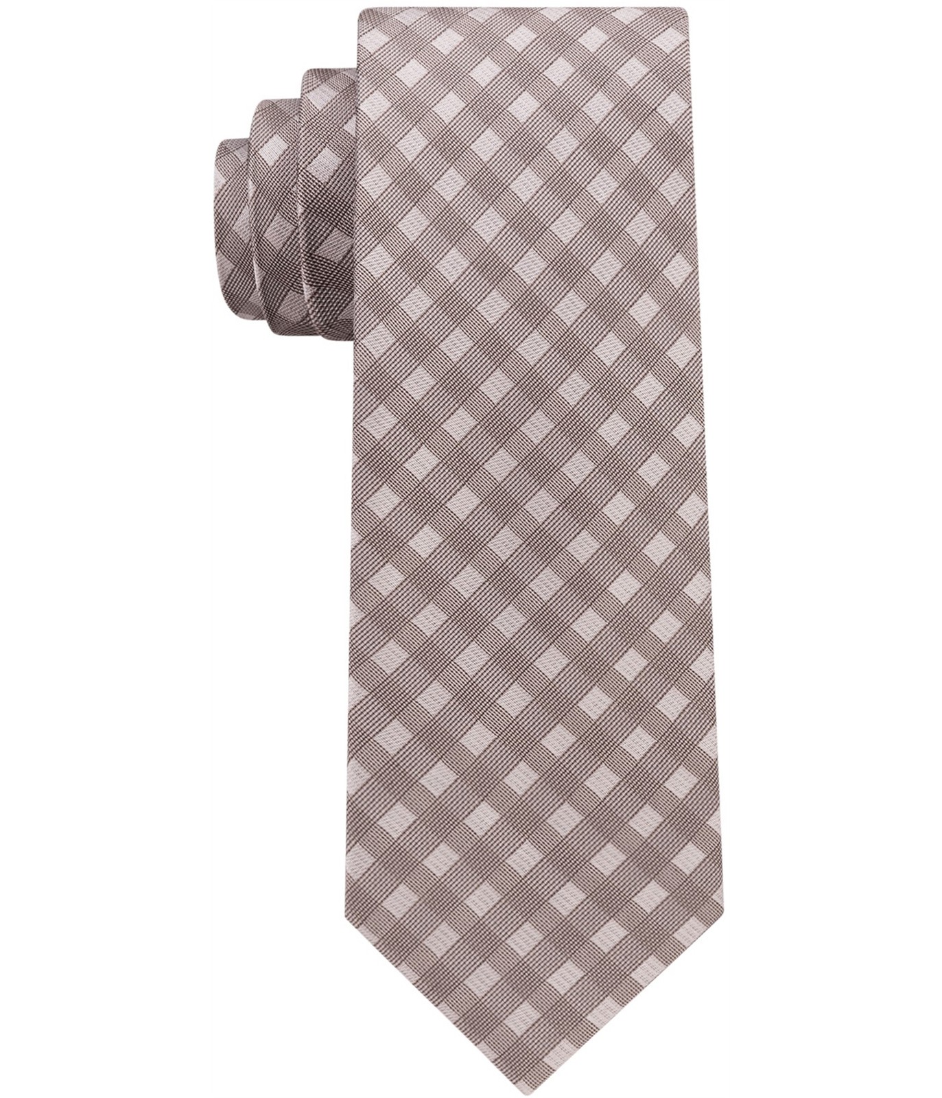 DKNY Mens Shadow Grid Self-tied Necktie Beige One Size 5990₽