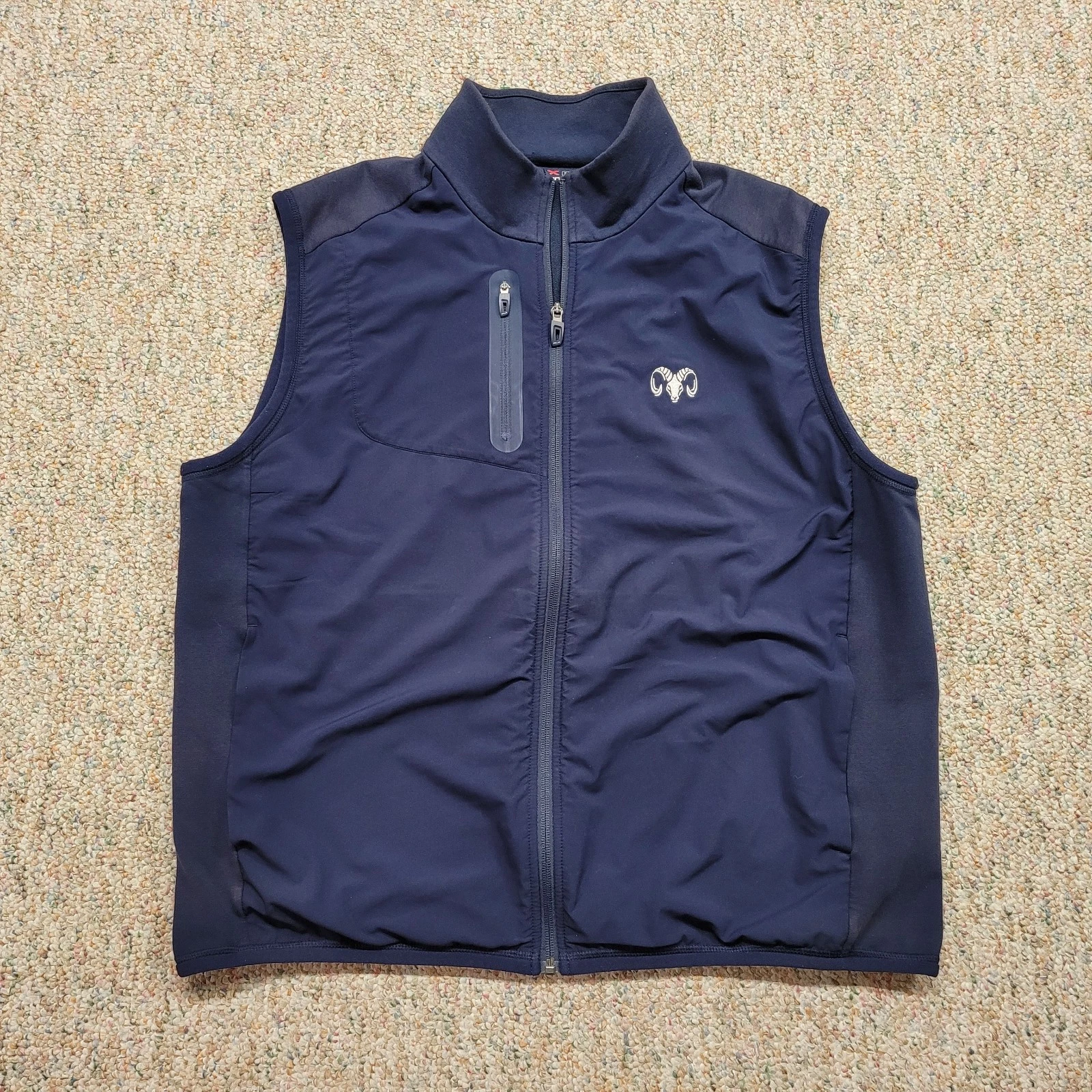 RLX Ralph Lauren Vest Mens XL Blue Full Zip Golf Tech Performance Sports Active