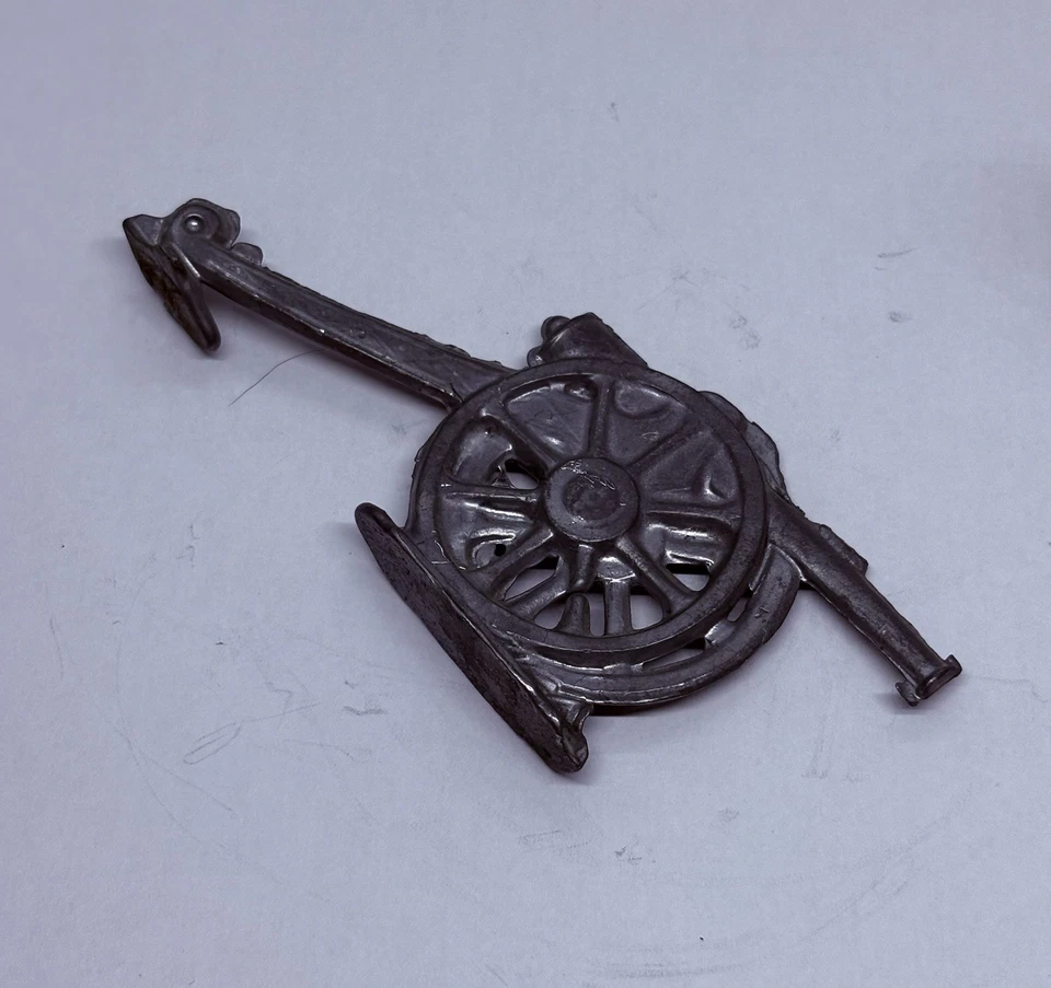 "Cañón de guerra de rueda de plomo vintage de los años 50 4"" sin pintar exhibición de la guerra civil decoración artística X" Foto 4 de 4