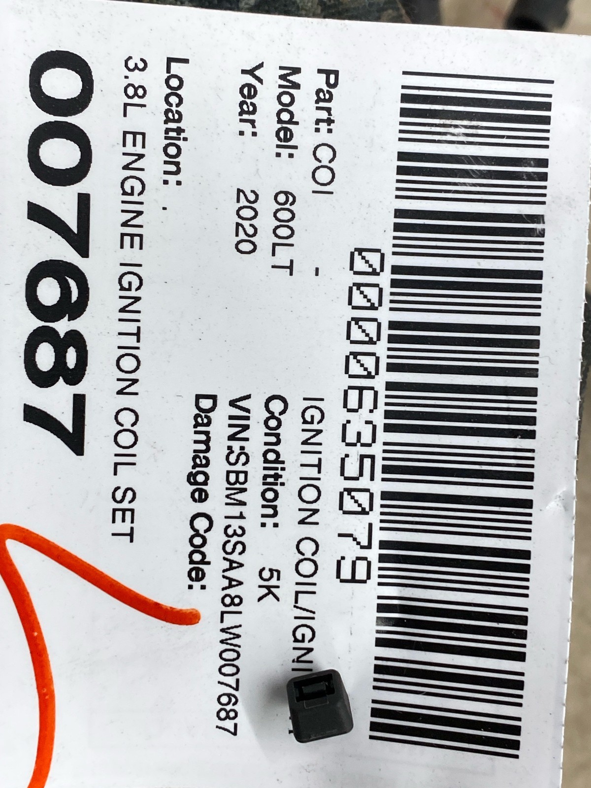 2019-2021 MCLAREN 600LT 3.8L ENGINE IGNITION COIL SET 6 PCS 0221604014 *NOTES*
