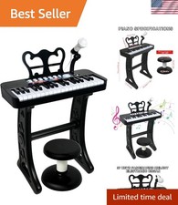 Interactive 37-Key Kids Piano Keyboard with Stool and Microphone - Birthday Gift