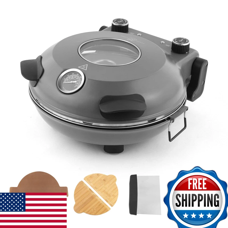 Klaif 12 Electric Countertop Pizza Oven Indoor Ceramic Stone Dual Adjustable
Opens in a new window o
