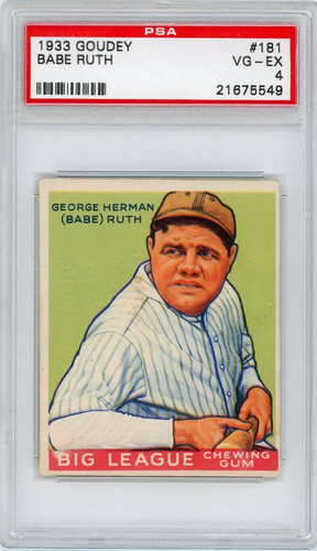1933 Goudey Babe Ruth #181 PSA 4