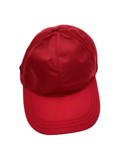 PRADA Silk Baseball Cap/ Medium/ Polyester/ Red/ … - image 1