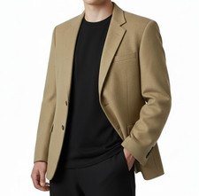 NEW Jos A Bank Executive Gordon 100 Camel Hair Flannel Blazer Sport Coat 42 L