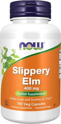 NOW Supplements, Slippery Elm (Ulmus rubra) 400 mg, 100 Veg Capsules