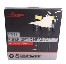 Rocketfish RF-HG100F18 100ft Fiber Optic HDMI Cable 4K ULTRA HD & HDR 