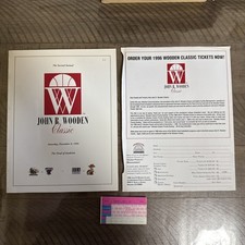 1995 John R. Wooden Classic Basketball Program + Ticket Stub + 1996 Ticket Order