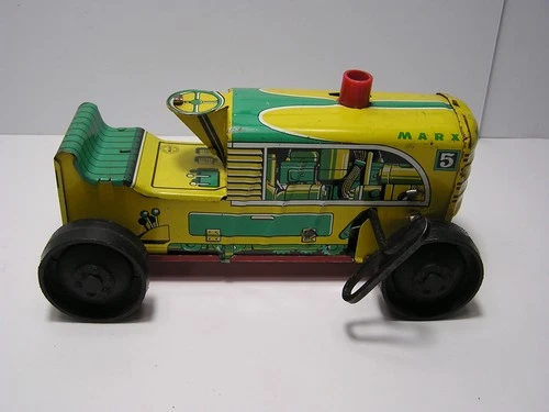 Vintage Marx Metal Tractor Wind Up Toy