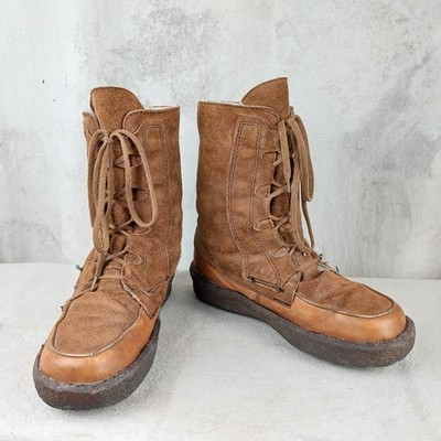 Vintage LL Bean Suede Leather Winter Boots Made In Canada Men's Size 10