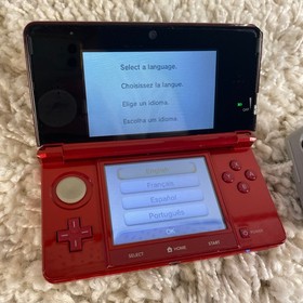 Nintendo 3DS Flame Red Handheld Console System CTR-001 Tested