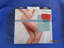 2 Pairs M&S 7 Den Secret Slimming Shaping Illusion Sheer Tights Medium FREE P&P