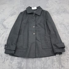 Ambiance Apparel Coat Womens L Gray Pockets L...