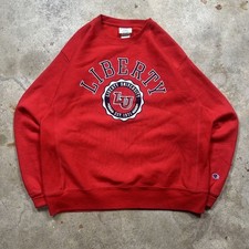 Y2K Champion Reverse Weave Liberty University Flames Crewneck Size L