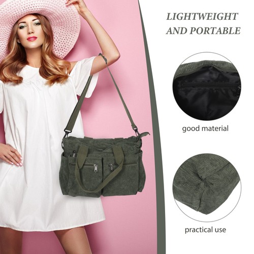  Women's Tote Bag Corduroy Handbag with Detachable Strap Handbags for - Picture 7 of 12