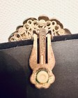 Vintage Miriam Haskell Brass Filigree Faux Pearl Clip On Earrings Mid Century — photo 7