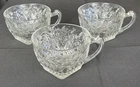 1930s Lot of 3 Indiana Depression Glass #618 Pineapple & Floral Cups Square Foot