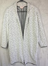 Philosophy Republic Clothing Blazer Women Size M White/Black Knit Jacket