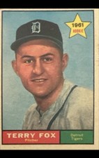 Topps 1961 Terry Fox Rookie Detroit Tigers #459 MLB Baseball Trading Card. rookie card picture
