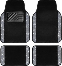CAR PASS Bling Diamond Car Floor Mats, Shining Rhinestone Carpet Sparkly Glitter