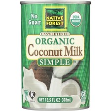 Lait De Coco Bio Non Sucré Simple 13,5 Oz (Caisse De 12) Par Native Forest