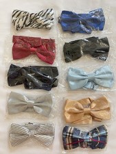 Lots 10 Classic Solid Satin Mens Adjustable Tuxedo Bowtie Wedding Party Bow Tie