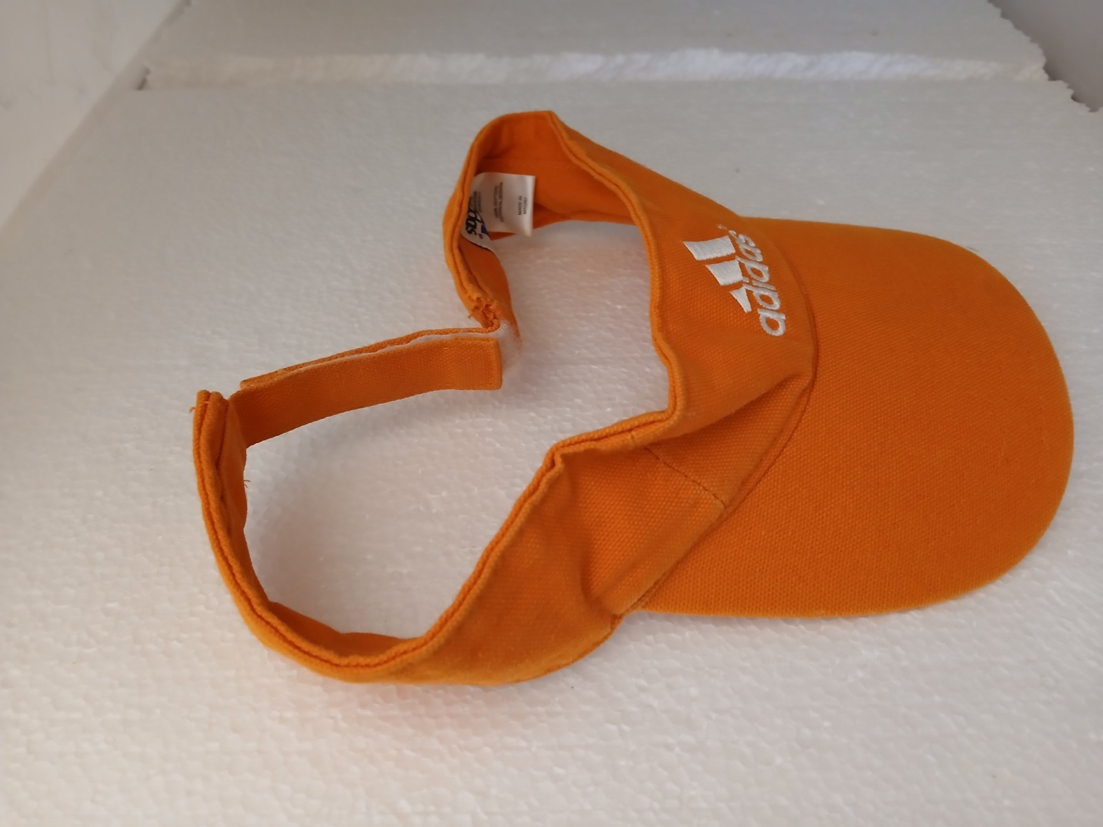 Vintage Adidas Orange Adjustable Visor Hat 100% Cotton Golf Tennis thumbnail 8