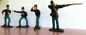ACW Mixed Lot 1 Lemans # 1706B, 3 Union Artillery Soldiers Fusilier Civil War