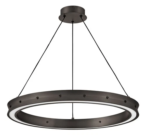 Fredrick Ramond FR41475 Althea 26"W LED Ring Chandelier - Black - Picture 1 of 12