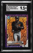 2021 Bowman Chrome Prospects Purple Shimmer Refractor Marco Luciano SGC 9.5 00d2