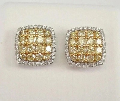 3,1 kt Rundschliff Lab Created Citrin Damen Ohrstecker 14 K Weißgold Finish