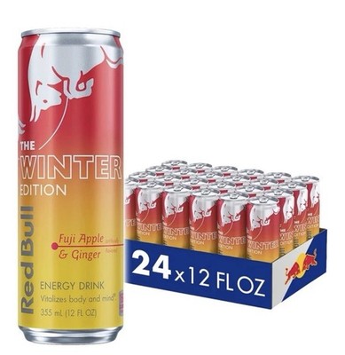 Red Bull Fuji Apple and Ginger Winter Edition Energy Drink, 12 Fl Oz, Pack of 24