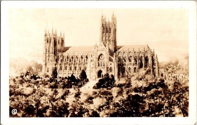 Washington Cathedral Mount Saint Alban DC Architects Drawing Postcard