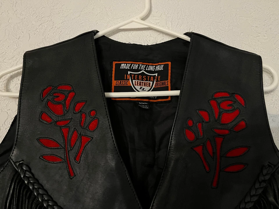 Chaleco chaqueta de cuero Interstate 2XL para mujer rosa negro Foto 2 de 3