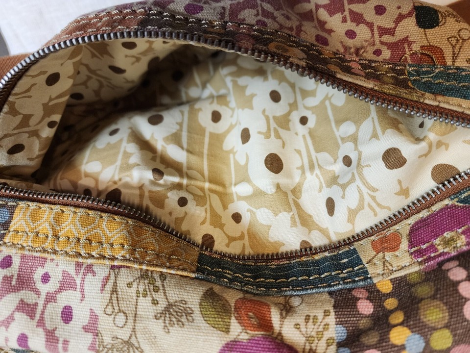 Vintage Fossil Crossbody Shoulder Messenger Canvas Bag Floral Boho