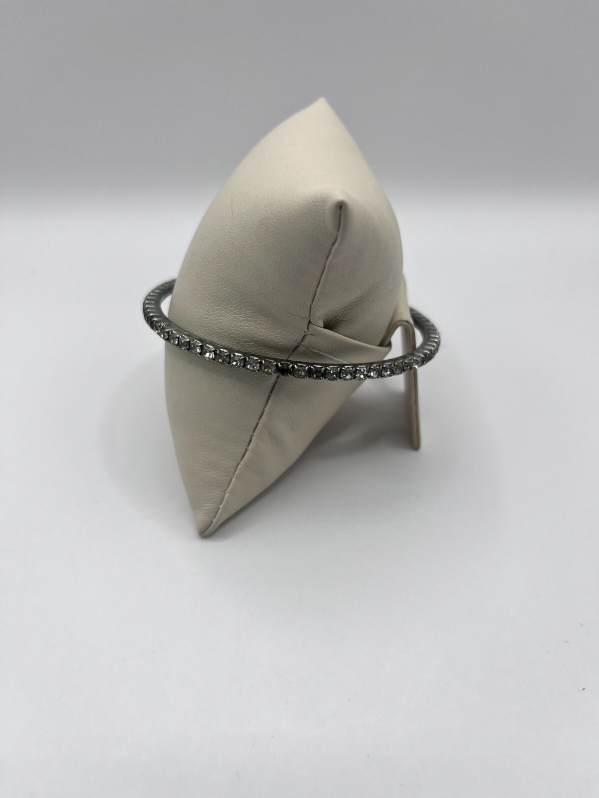 Silver Rhinestone Bangle Bracelet - image 4