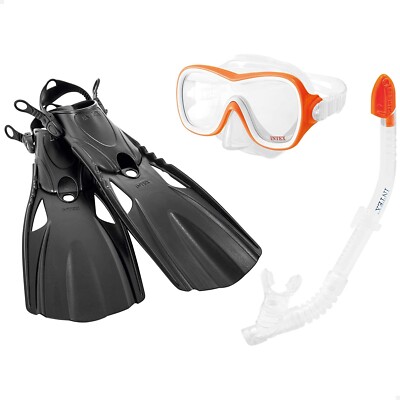 Tauchmaske Schnorchel & Flossen Set Jugend Tauchen Strand Schnorcheln Schwimmen Flossen NEU UK