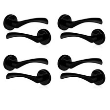 XFORT Matt Black Rennes Lever On Rose Door Handles [4Pack]