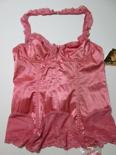 NWT Elegant Moments Womens Size 34 Bustier Pink Underwired Unlined Halter Lace - Bild 1 von 6