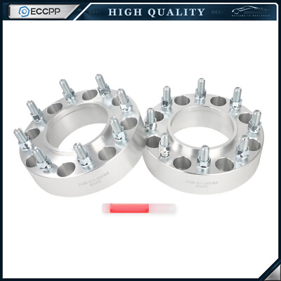 2Pc 2'' 8x180 Hubcentric Wheel Spacers 14x1.5 124.1 CB For Silverado 2500 3500 HD