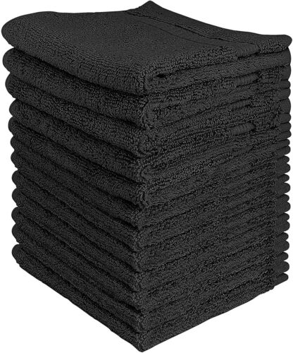 12 Pack Washcloth Towel Set 100% Cotton Soft Luxury Wash Cloths for Face & Body/ - Afbeelding 1 van 11