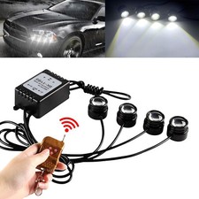 Luz de advertencia de flash estroboscópico ojo de águila 4 en 1 LED blanca para automóvil SUV con control remoto