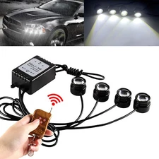 4 in1 White LED Car SUV Eagle Eye Strobe Flash Warning Grille Light with Remote